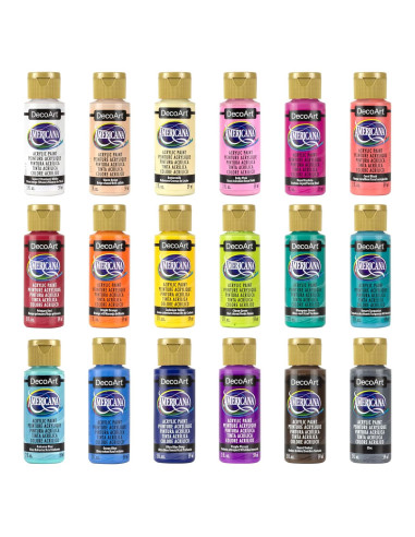 Set de Pintura Acrílica Americana DecoArt 18 Botellas 59 ml