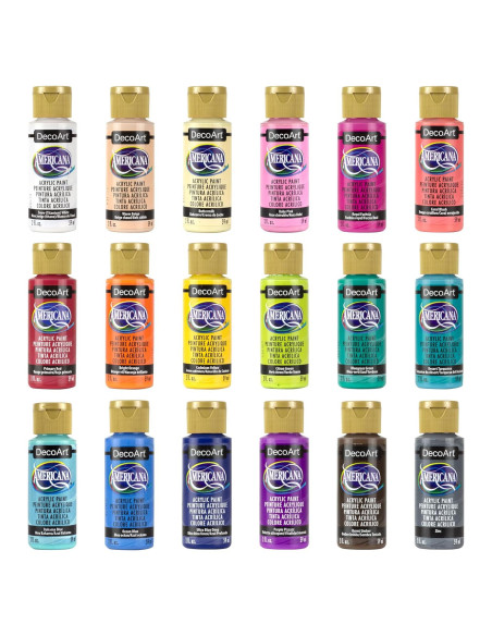 Set de Pintura Acrílica Americana DecoArt 18 Botellas 59 ml