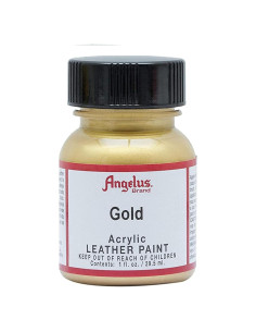 Pintura Acrílica Angelus 1oz Dorado Metálico para Cuero