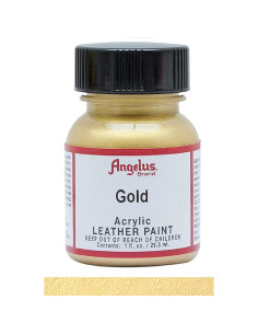 Pintura Acrílica Angelus 1oz Dorado Metálico para Cuero 2