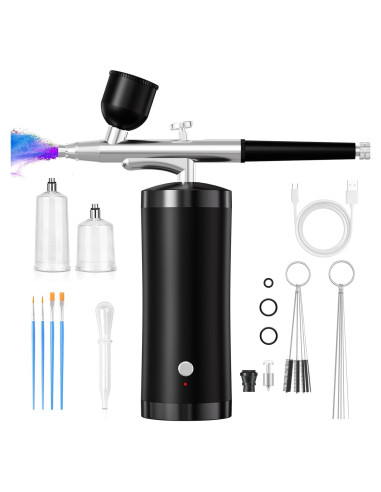 Kit de Aerógrafo Inalámbrico Crpen 42H 48 PSI 0.3mm Negro