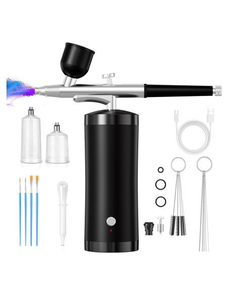 Kit de Aerógrafo Inalámbrico Crpen 42H 48 PSI 0.3mm Negro