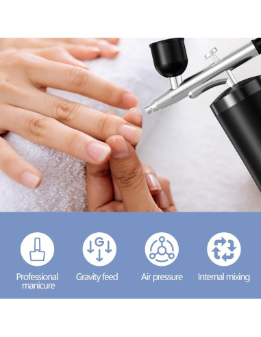 Kit de Aerógrafo Inalámbrico Crpen 42H 48 PSI 0.3mm Negro