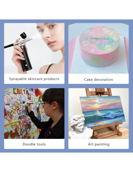 Kit de Aerógrafo Inalámbrico Crpen 42H 48 PSI 0.3mm Negro