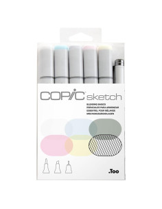 Set de Marcadores Copic Sketch 6 Piezas + Pluma Multiliner SP