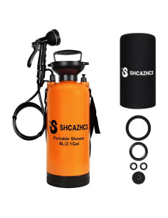 Ducha Portátil 8L Shcazhcx Naranja, 10 Modos, Sin Energía