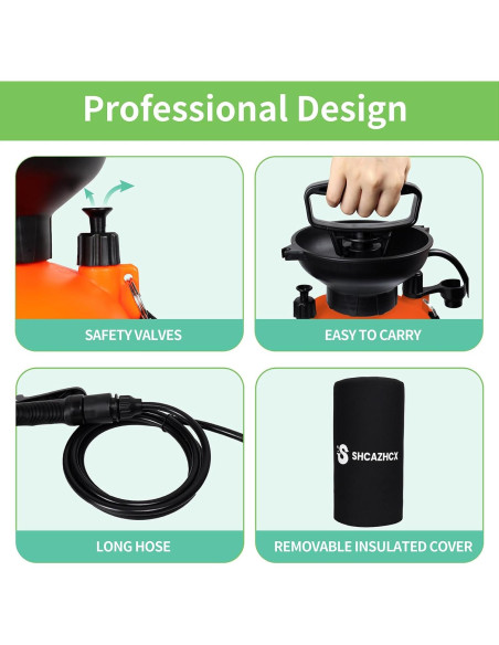 Ducha Portátil 8L Shcazhcx Naranja, 10 Modos, Sin Energía