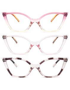 Gafas de Lectura Cat Eye DXYXYO Paquete de 3 Anti Luz Azul