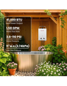 Calentador de Agua a Gas Portátil GASLAND BS158 6L 1.58GPM 2