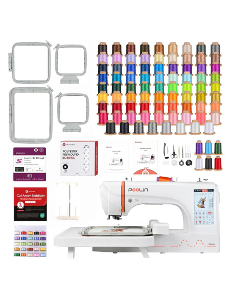 Máquina de Bordar Poolin EOC06 20.1x27.9 cm + 80 Hilos