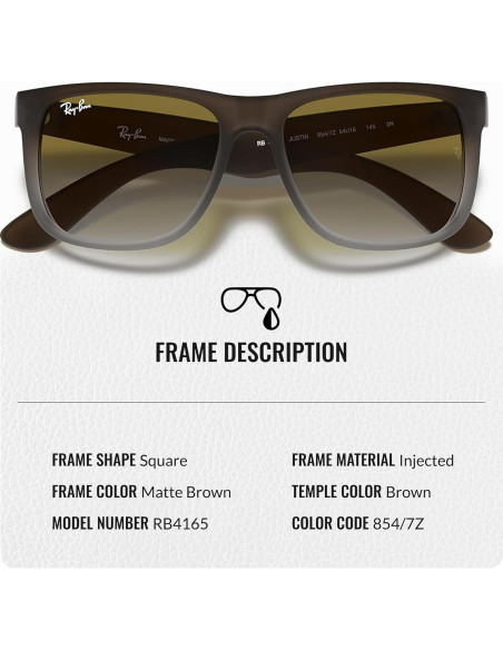 Gafas de Sol Ray-Ban RB4165 JUSTIN Cuadradas 54mm Verde