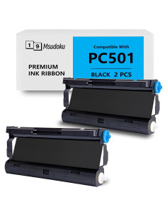 Paquete de 2 cintas de fax Msudoku PC501 compatibles Brother