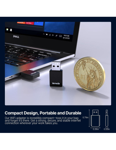 Adaptador WiFi Tenda U11 USB AX900 Doble Banda 900Mbps