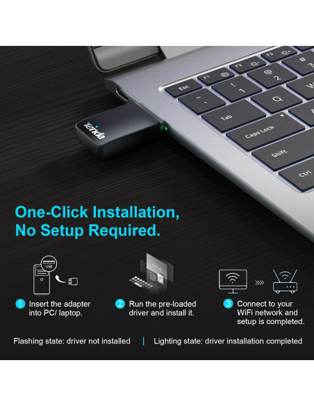 Adaptador WiFi Tenda U11 USB AX900 Doble Banda 900Mbps