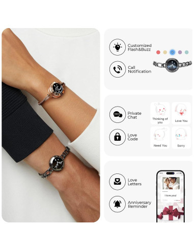 Pulseras Táctiles TOTWOO para Parejas - Amor a Distancia
