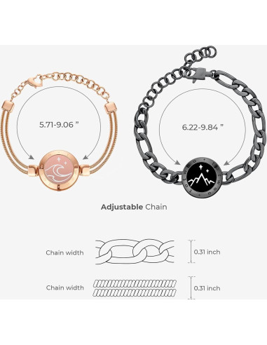 Pulseras Táctiles TOTWOO para Parejas - Amor a Distancia
