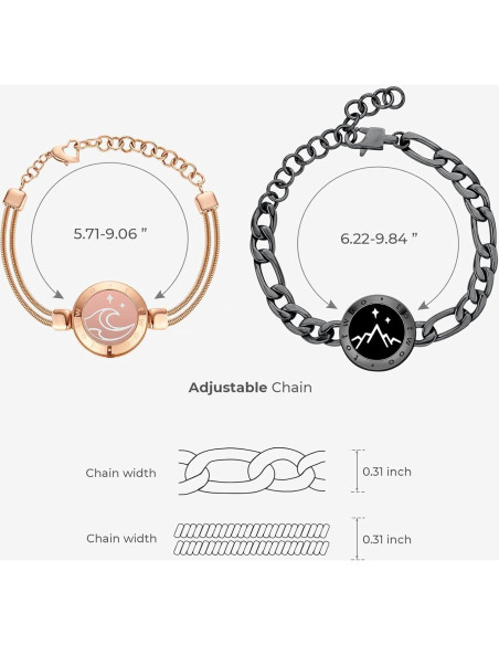 Pulseras Táctiles TOTWOO para Parejas - Amor a Distancia