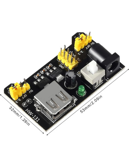 Módulo de Suministro de Energía DIANN 3.3V/5V con Clips 9V