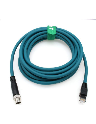 Cable Ethernet M12 5m CAT 7e HangTon para Cognex y Keyence
