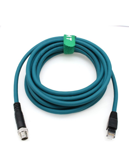 Cable Ethernet M12 5m CAT 7e HangTon para Cognex y Keyence