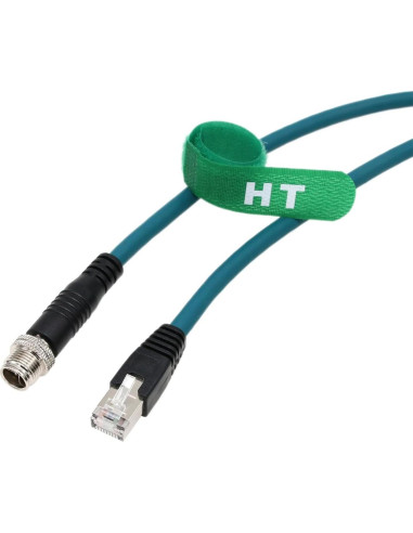 Cable Ethernet M12 5m CAT 7e HangTon para Cognex y Keyence