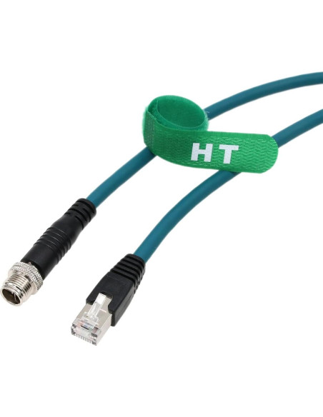 Cable Ethernet M12 5m CAT 7e HangTon para Cognex y Keyence