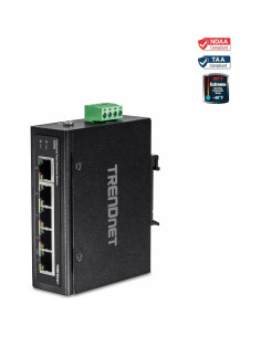 Interruptor Industrial Ethernet 5 Puertos TRENDnet TI-E50 IP50 2