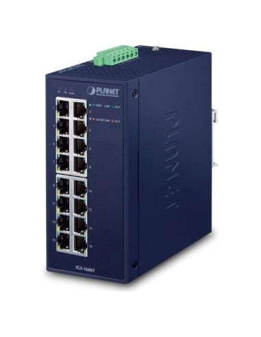 Conmutador Ethernet Gigabit 16 Puertos Planet IGS-1600T Industrial