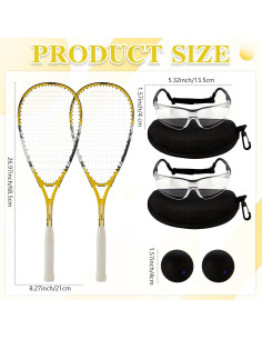 Juego de 2 Raquetas de Squash Conderyang para Principiantes 2