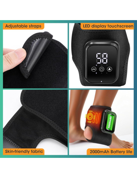 Masajeador de Tobillo WOLOYHEATIE con Calor y Vibración