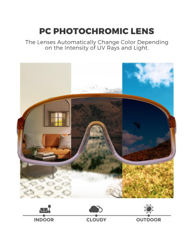 Gafas de sol fotocromáticas ROCKBROS para ciclismo UV400