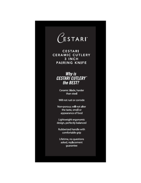 Cuchillo de Pelar Cestari 3 Pulgadas Cerámica Avanzada Negro