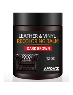 Bálsamo para Recoloración de Cuero AWOWZ 340 g Marrón Oscuro