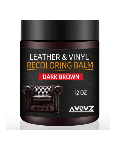 Bálsamo para Recoloración de Cuero AWOWZ 340 g Marrón Oscuro