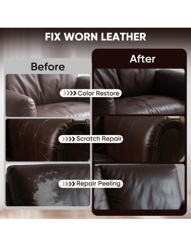 Bálsamo para Recoloración de Cuero AWOWZ 340 g Marrón Oscuro