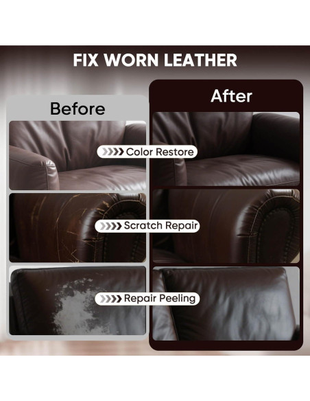 Bálsamo para Recoloración de Cuero AWOWZ 340 g Marrón Oscuro