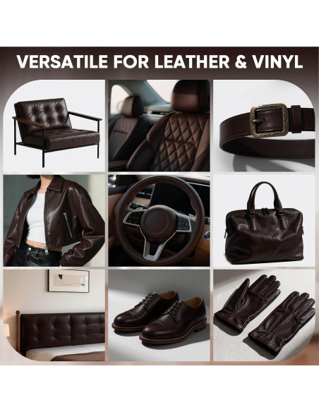 Bálsamo para Recoloración de Cuero AWOWZ 340 g Marrón Oscuro