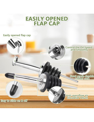 Botella dispensadora de aceite de oliva Leaflai 500ml con accesorios