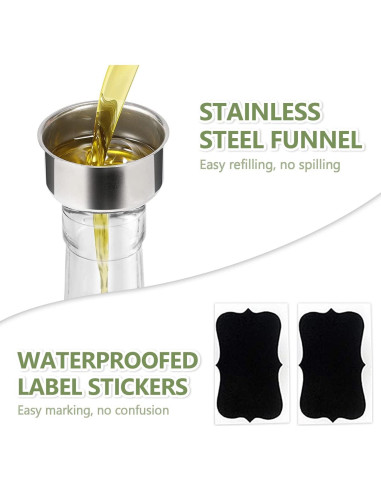 Botella dispensadora de aceite de oliva Leaflai 500ml con accesorios