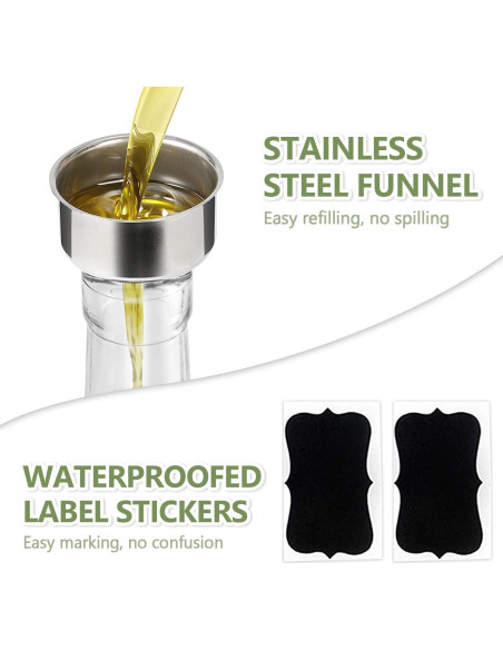 Botella dispensadora de aceite de oliva Leaflai 500ml con accesorios