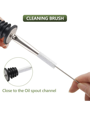 Botella dispensadora de aceite de oliva Leaflai 500ml con accesorios