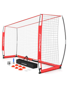 Goles de Fútbol Portátil FITPARNER 8x6ft con Balón y Accesorios