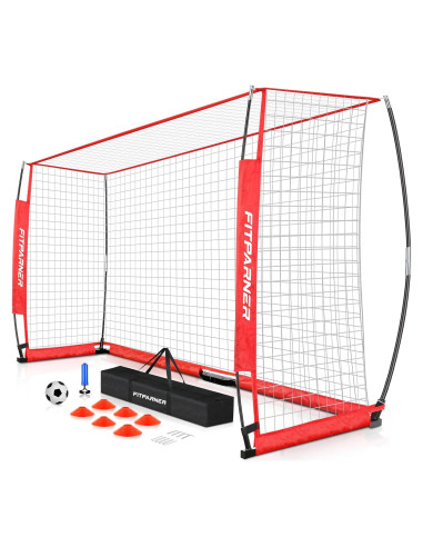 Goles de Fútbol Portátil FITPARNER 8x6ft con Balón y Accesorios