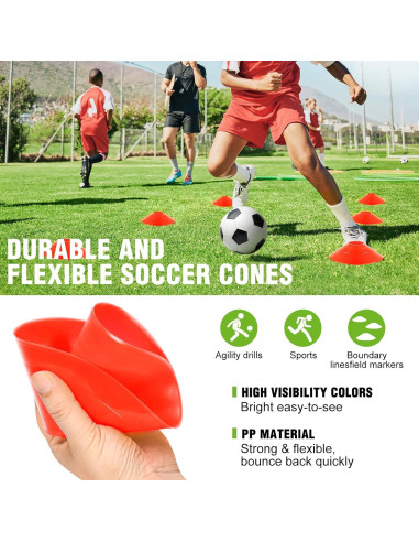 Goles de Fútbol Portátil FITPARNER 8x6ft con Balón y Accesorios