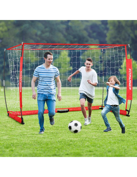 Goles de Fútbol Portátil FITPARNER 8x6ft con Balón y Accesorios