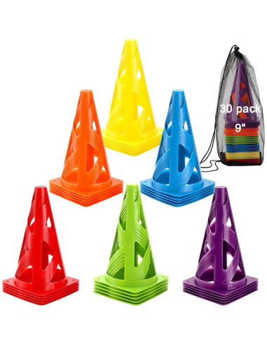 Conos de Entrenamiento de Agilidad ZEAYEA - Paquete de 30 Piezas
