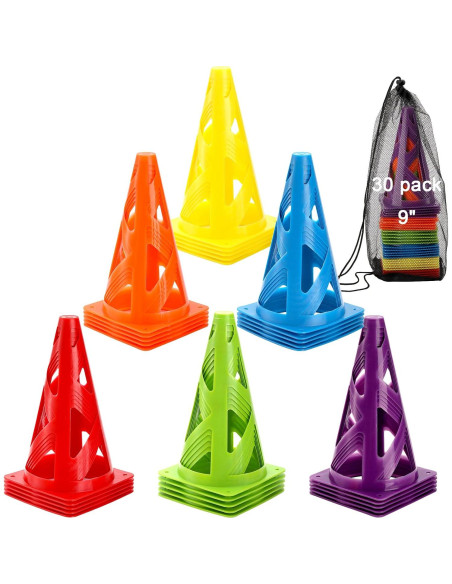 Conos de Entrenamiento de Agilidad ZEAYEA - Paquete de 30 Piezas
