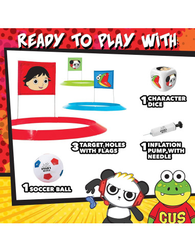 Conjunto de Foot Golf Franklin Sports Ryan's World - 1 Balón y 3 Objetivos 50.8 cm