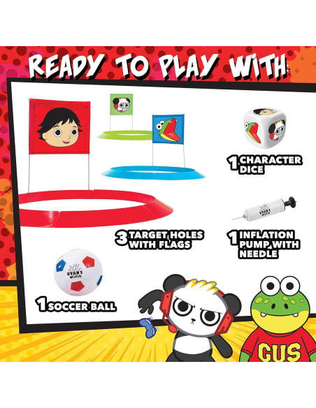 Conjunto de Foot Golf Franklin Sports Ryan's World - 1 Balón y 3 Objetivos 50.8 cm
