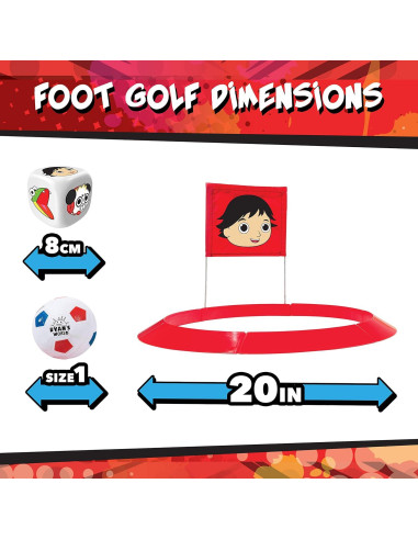 Conjunto de Foot Golf Franklin Sports Ryan's World - 1 Balón y 3 Objetivos 50.8 cm